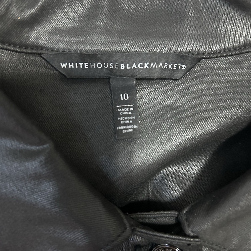 White House Black Market SIZE 10 Stretch Moto Jacket Goth Grunge - Picture 5 of 6